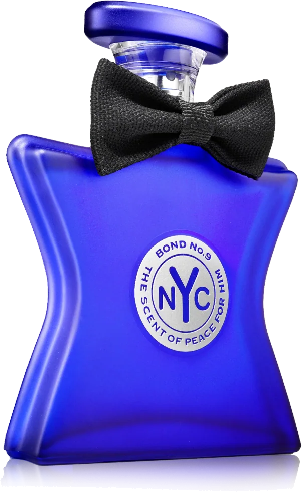 Bond No. 9 The Scent of Peace for Him blue bottle with black bow tie