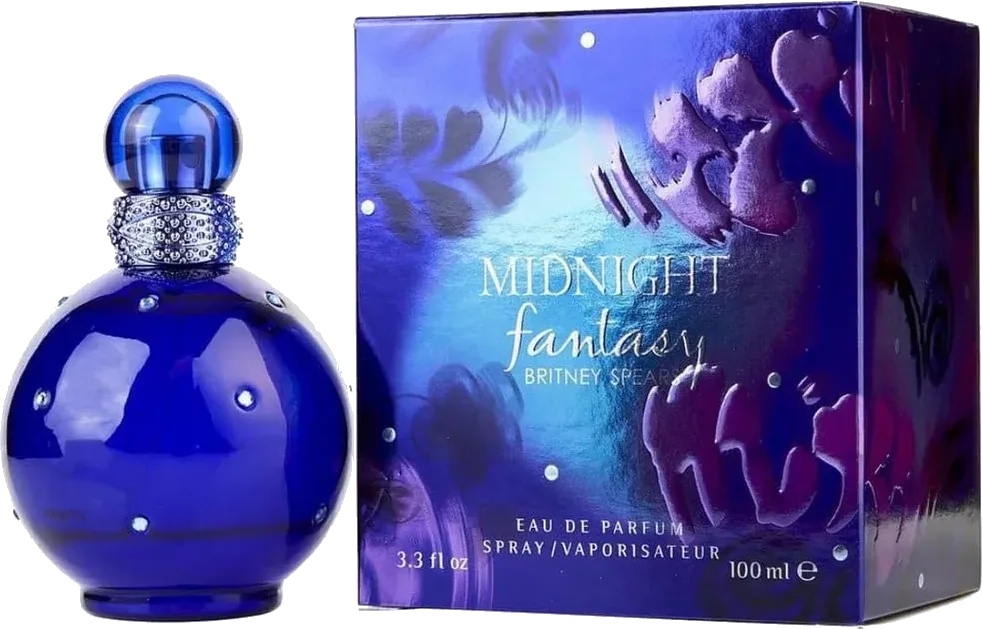 Britney Spears Midnight Fantasy Eau de Parfum dark blue bottle with crystals