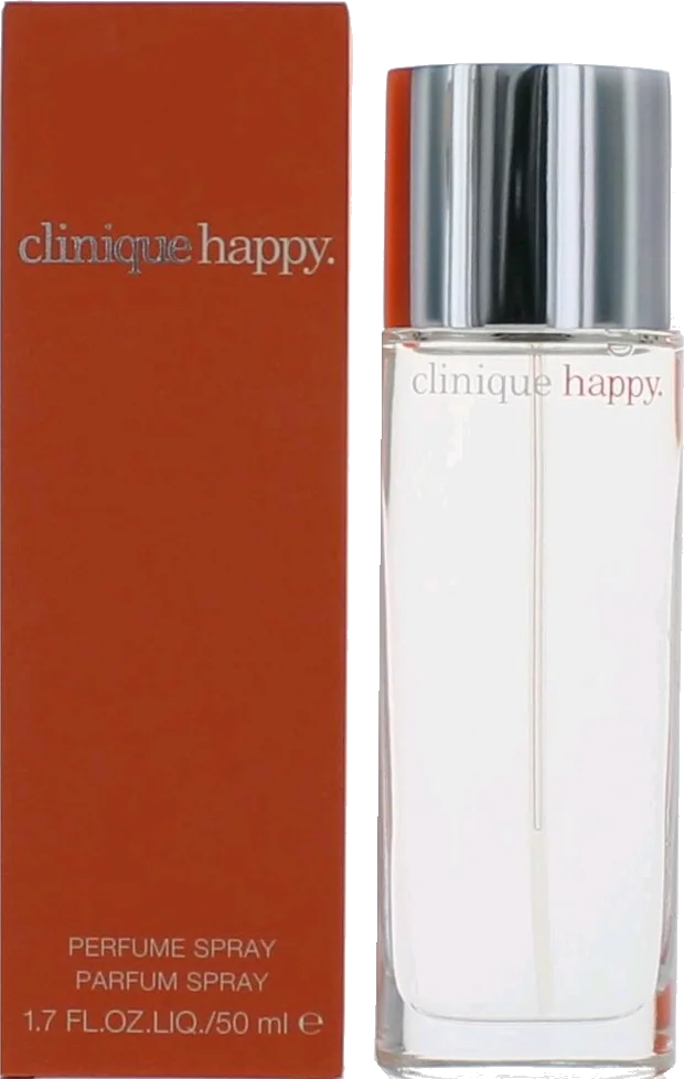 Clinique Happy Eau de Parfum bottle with orange cap