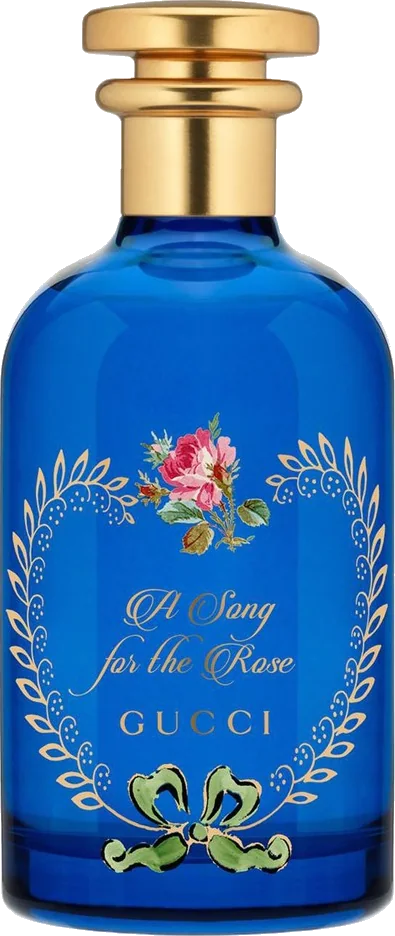 Gucci A Song for the Rose Eau de Parfum blue apothecary-style bottle