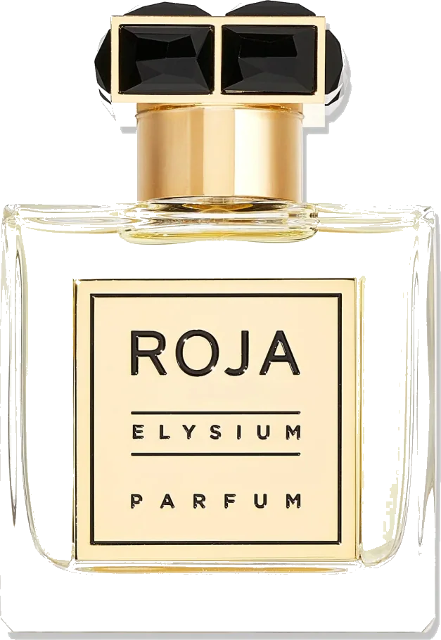 Roja Parfums Elysium Pour Homme Parfum 50ml bottle with gold label and black geometric cap