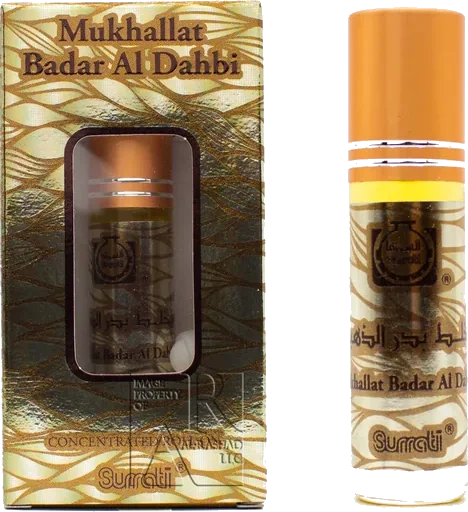 Surrati Mukhallat Badar Al Dahbi 6ml roll-on perfume oil bottle