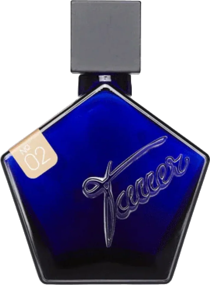 Tauer Perfumes L'Air du Désert Marocain bottle - dark blue pentagram-shaped flacon with black bakelite cap, 1080x1080 retailer product image