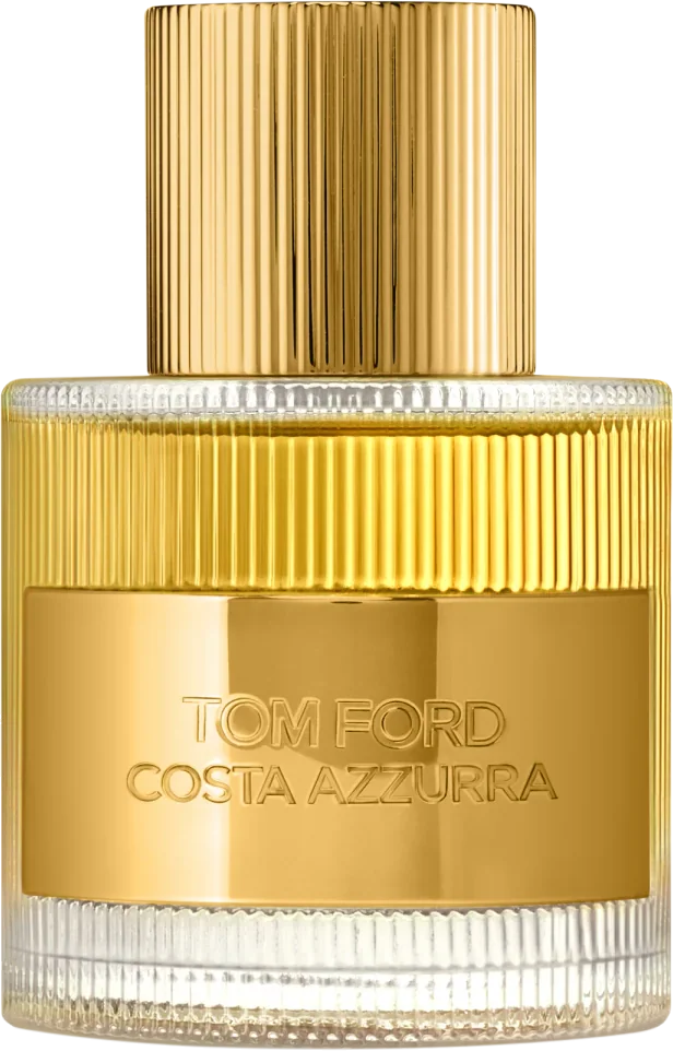 Tom Ford Costa Azzurra Eau de Parfum 50 ml fluted bottle with gold plaque, official product shot