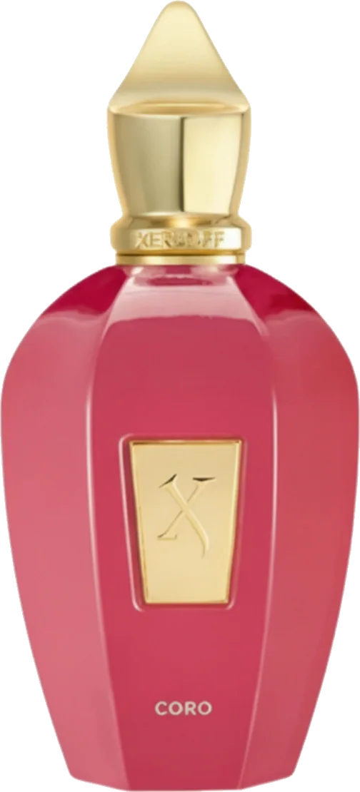 Xerjoff Coro Eau de Parfum bottle (salmon-red Vibe flacon), large retailer product photo